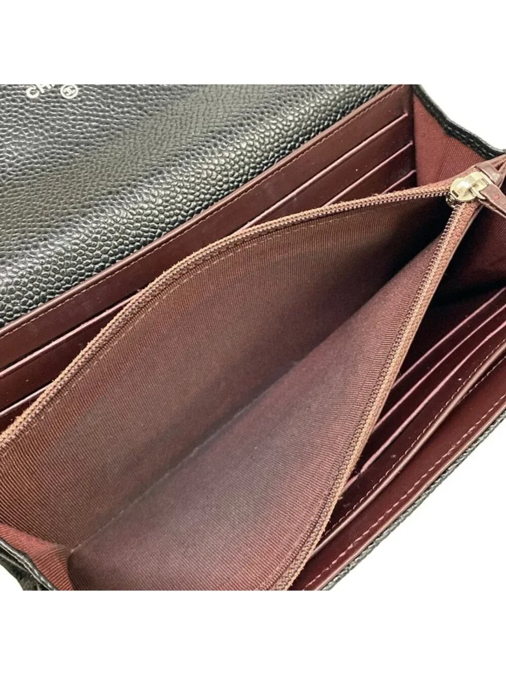 Chanel Wallet Quilted Black Silver